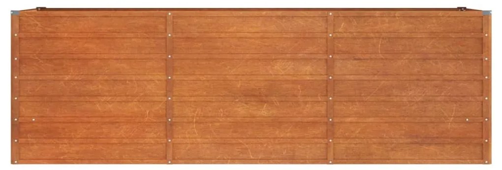 Rozsda színű corten acél kerti magaságyás 240 x 80 x 77 cm