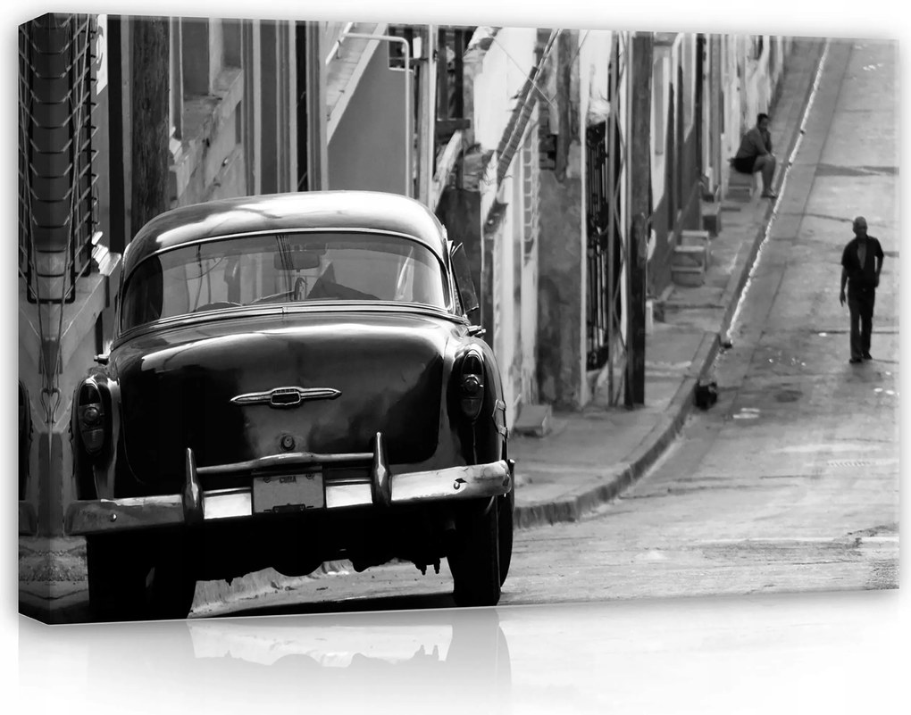 Vászonkép 60x40 Retro autó Kuba régi utca város nosztalgia nyugalom árnyék