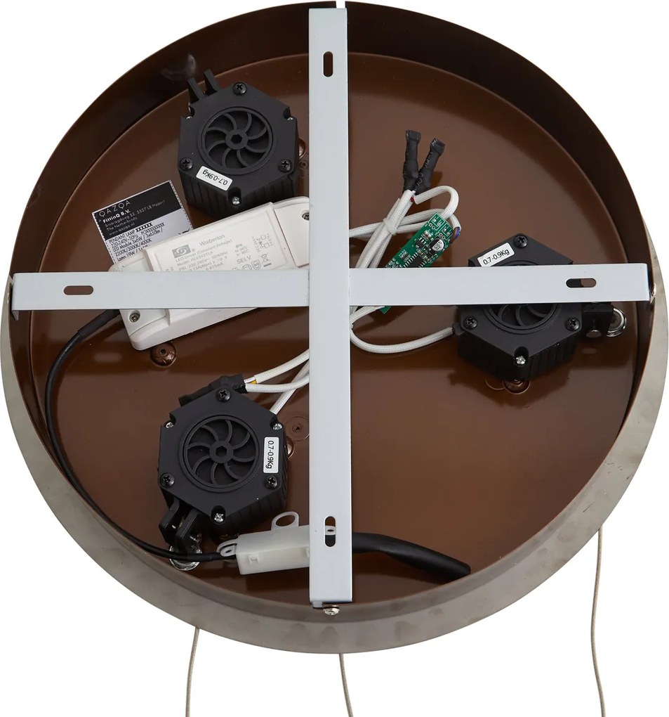 Design függőlámpa rozéarany borostyánszínű üveggel, LED-del, 3 fokozatban szabályozható, 3 fényforrású Easylift - Fiera