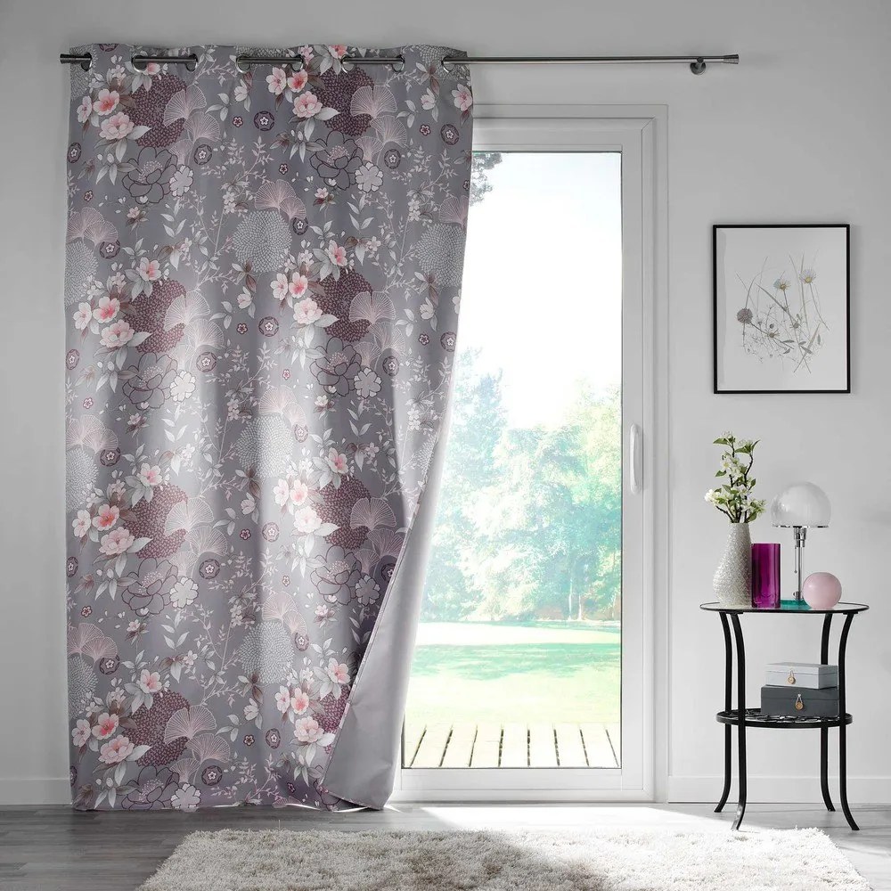 Szürke mikroszálas sötétítő függöny 135x260 cm Yokahama – douceur d'intérieur