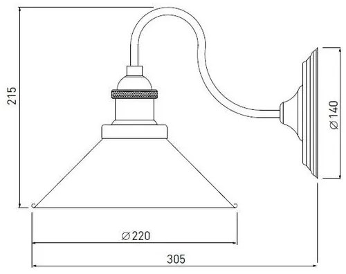 Lámpa Fali lámpatest MANI 1,4052, AC220-240V, 50/60Hz, 1*E27, IP20, átmérő 22 CM, egyes, fekete/arany