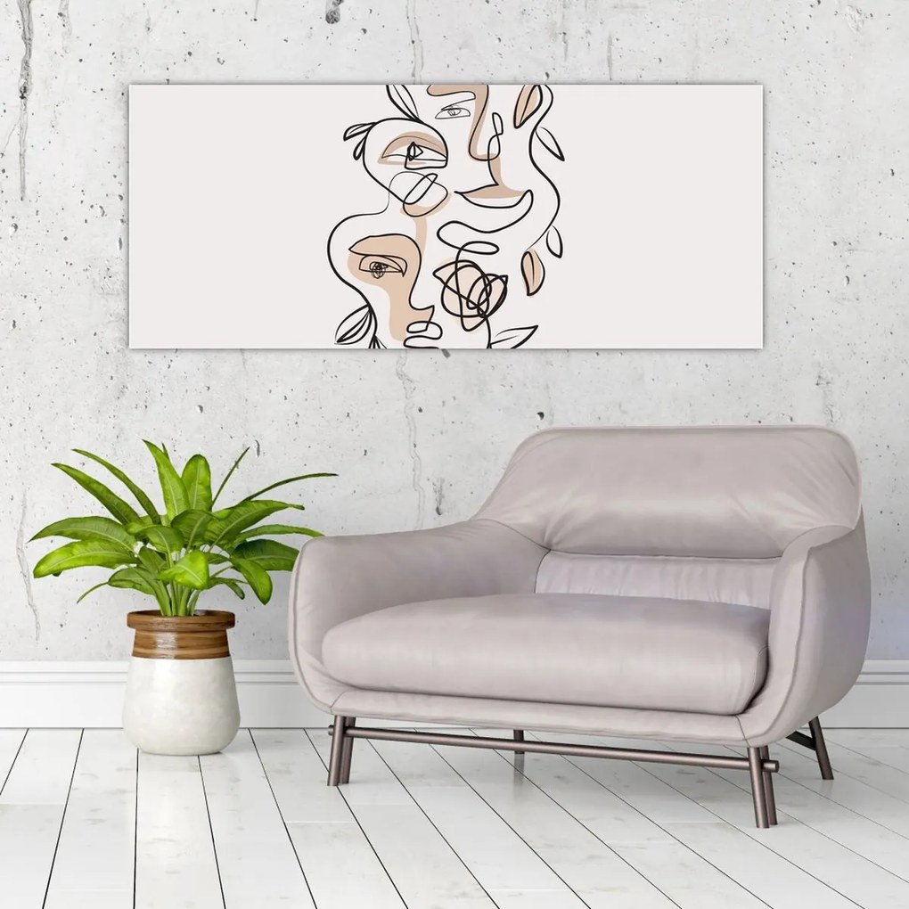 Kép - Line art arckezelés (120x50 cm)