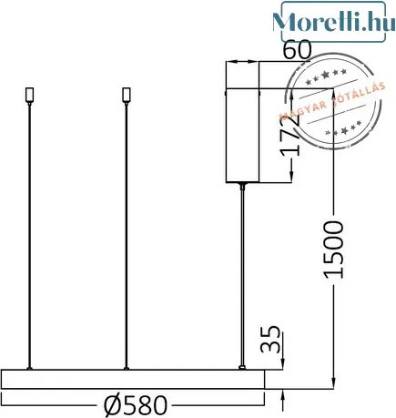 BRAYTRON BH17-01386 BELLA-SLP Modern Led Függesztett Lámpa LED IP20