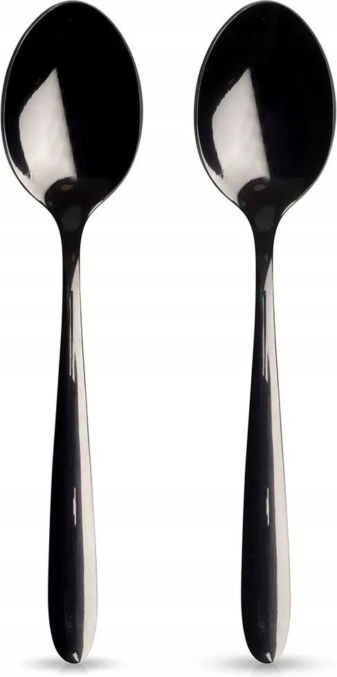 2x Asztali kanál Kis kávés kanál Fekete