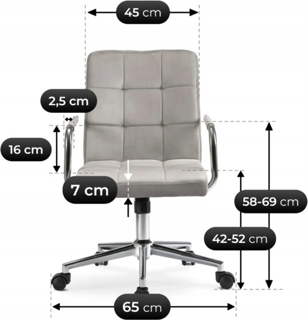 Forgószék ifjúsági szürke velúr. ASTRO