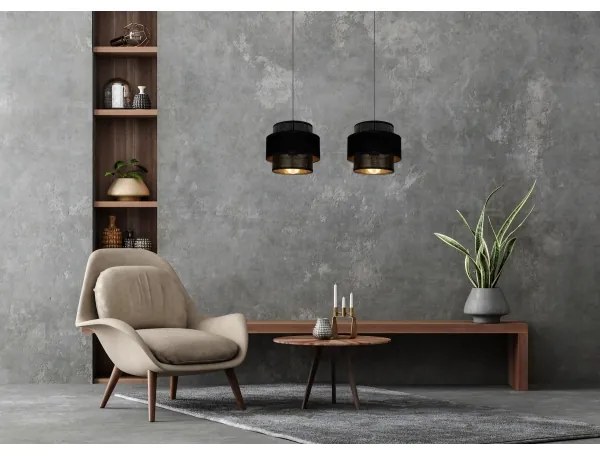 Csillár zsinóron NESS 2xE27/60W/230V fekete