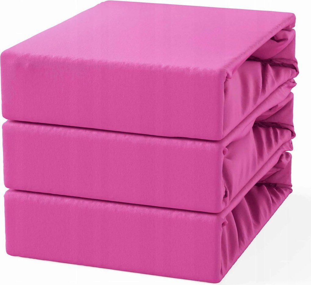 Gumis lepedő 120x200 Frottír Rózsaszín Sötét