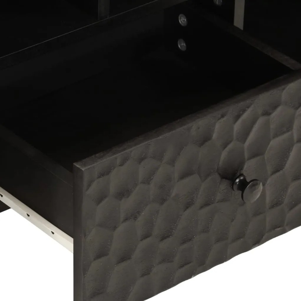 fekete tömör mangófa TV-szekrény 100 x 33 x 46 cm