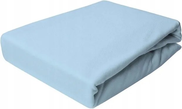 Gumis Jersey Lepedő 140X200 Világos Kék