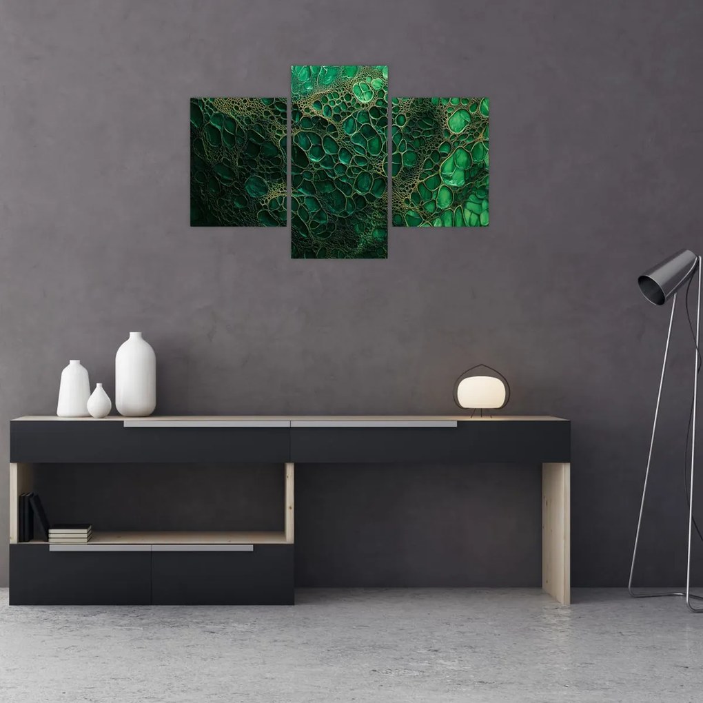 Kép - Zöld mikroszkópos kép (90x60 cm)