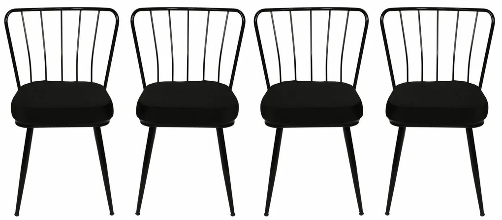 Yildiz Black and Black étkezőszék szett, 4 db, 4 db