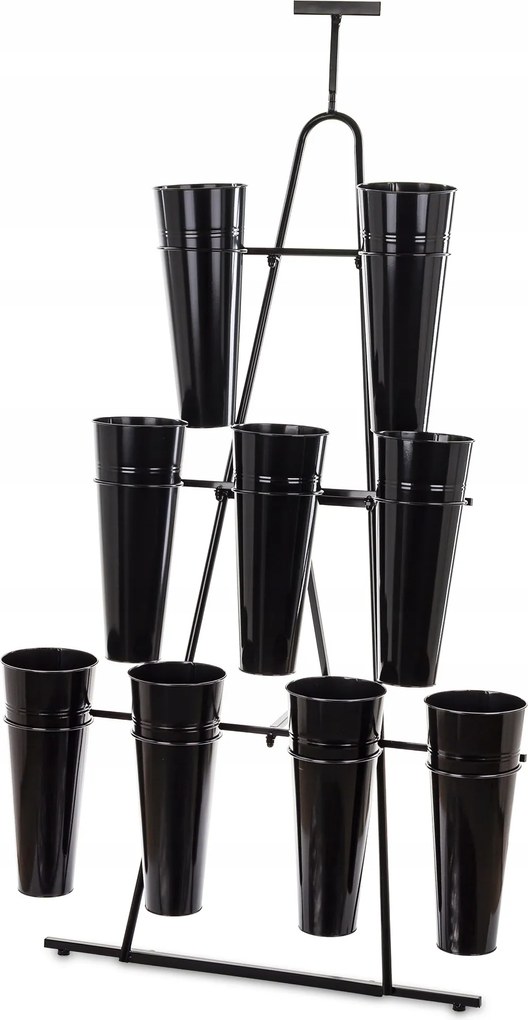 Fekete Virágtartó Állvány Virágbolthoz Nagy Fém Emeletes Vázák