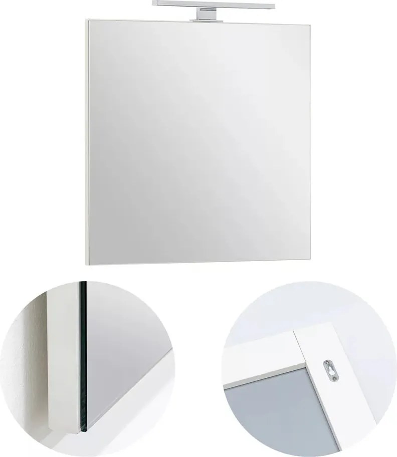 Viva AURA FIONA fürdőszoba tükör - LED 4,5 w-os 30cm-es világítással - ÁLLÓ - 60 x 80 cm