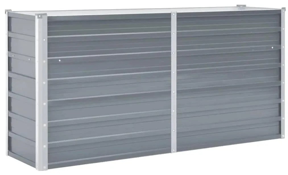 vidaXL szürke horganyzott acél kerti magaságyás 160 x 40 x 77 cm