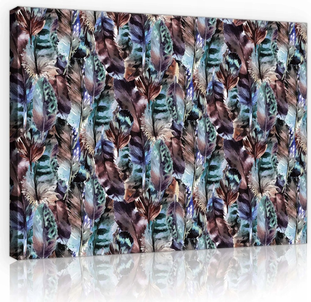 Vászonkép 80x60 Toll minta részletek természetes nyugodt dekoratív ismétlés