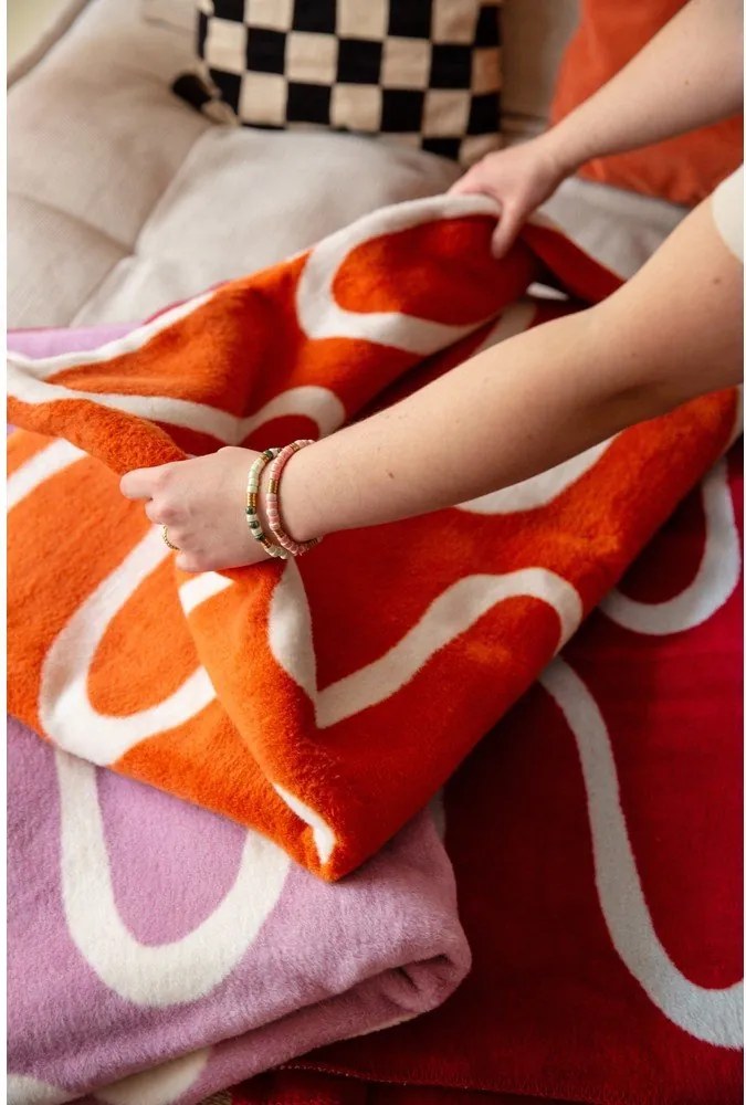 Narancssárga takaró 150x200 cm Swirl – noo.ma