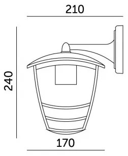 Kültéri fali lámpa TEVIO KD 1xE27/60W/230V IP54 fekete