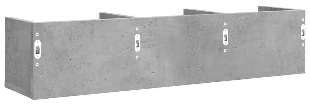 betonszürke szerelt fa faliszekrény 75x18x16,5 cm