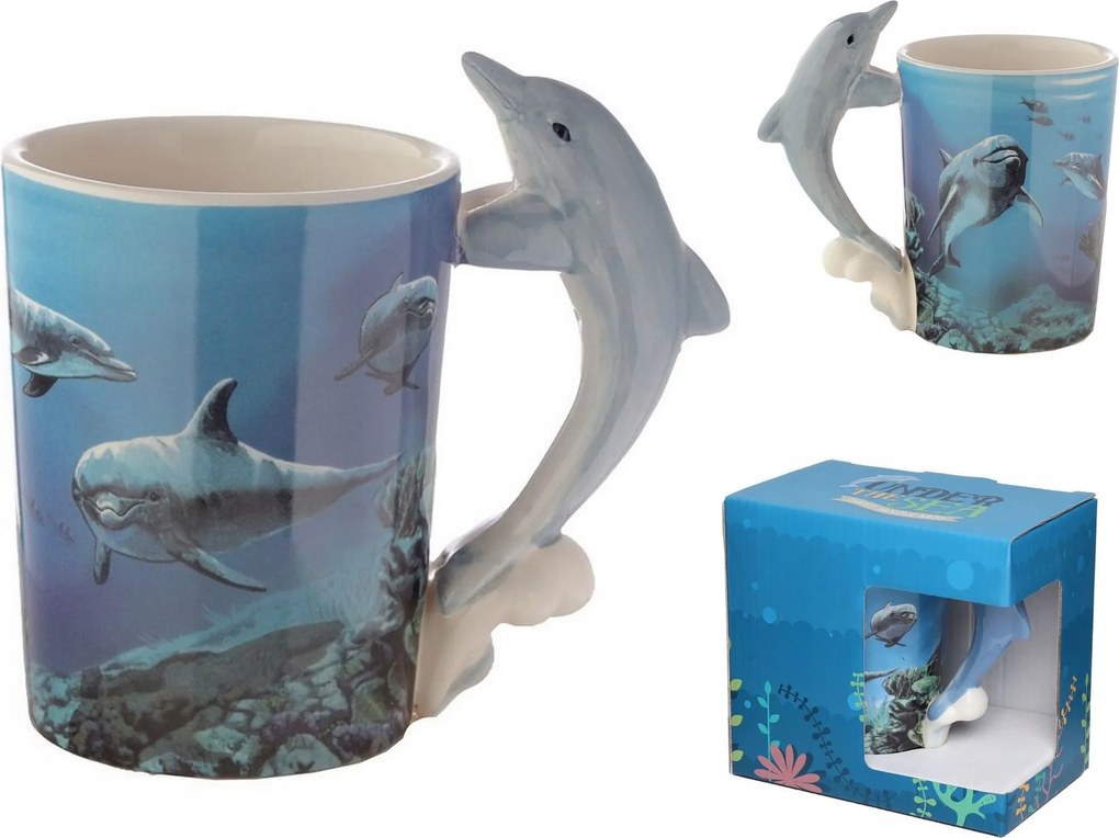 Delfin Bögre kerámia palacktartó Delfin alakú tartó nagy 400 ml