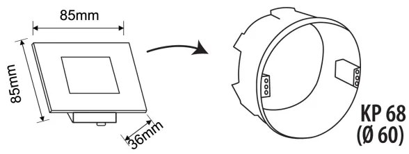 LED Kültéri lépcsőmegvilágító LED/1,7W/230V 3000/4000/6000K IP54 fekete