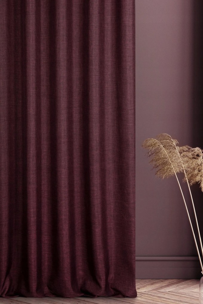 Függöny 140x250 bordó, áttetsző