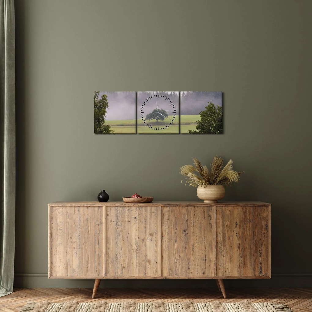 Egy kép a rétről egy fával (órával) (90x30 cm)