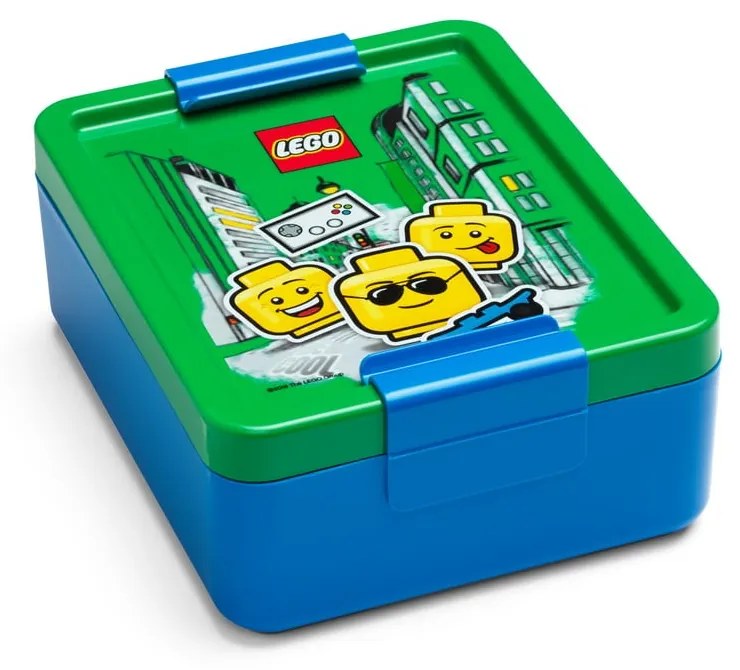 Iconic kék uzsonnás doboz zöld fedéllel - LEGO®