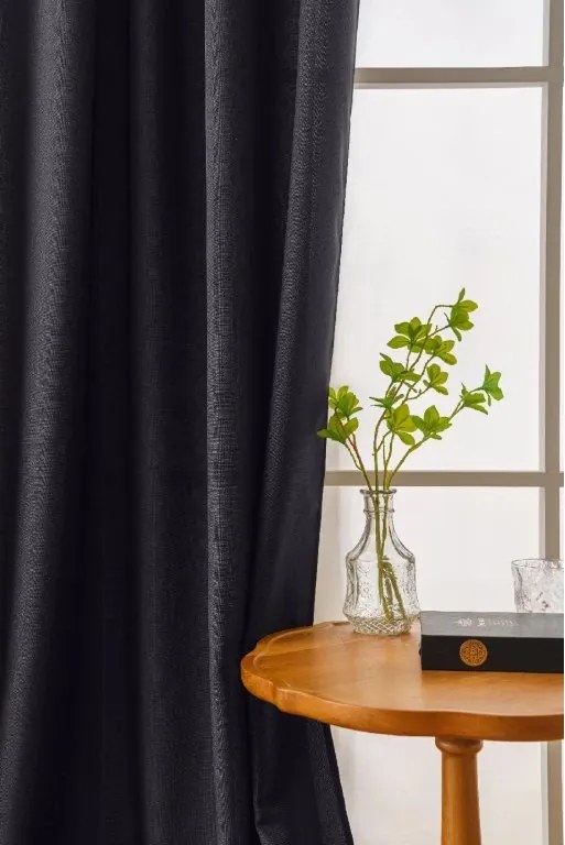 Függöny OXFORD LIGHT 140x250 cm, sötétszürke Felfüggesztés: Hullámos sínszalag