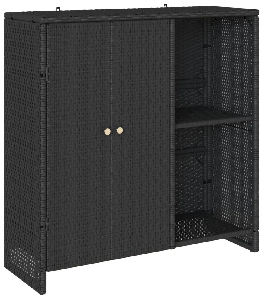 Tároló Szekrény Fekete 100x36x102 cm Rattan
