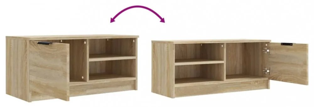 2 db sonoma-tölgy színű szerelt fa TV-szekrény 80x35x36,5 cm