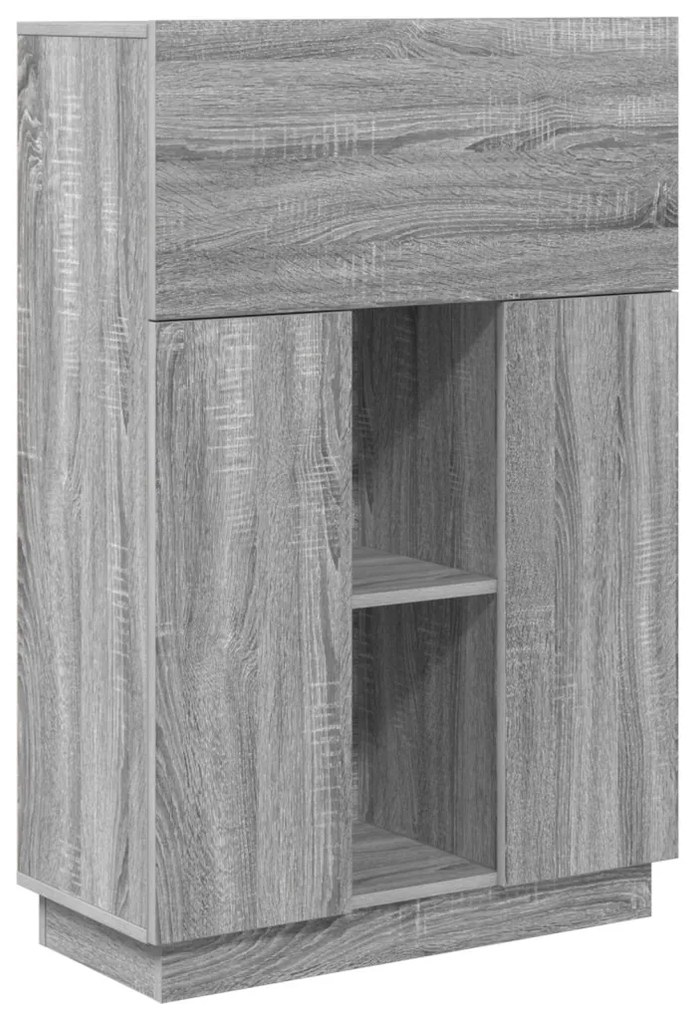 vidaXL Asztal polcokkal Szürke Sonoma 71.5 x 31.5 x 106.5 cm Faanyag