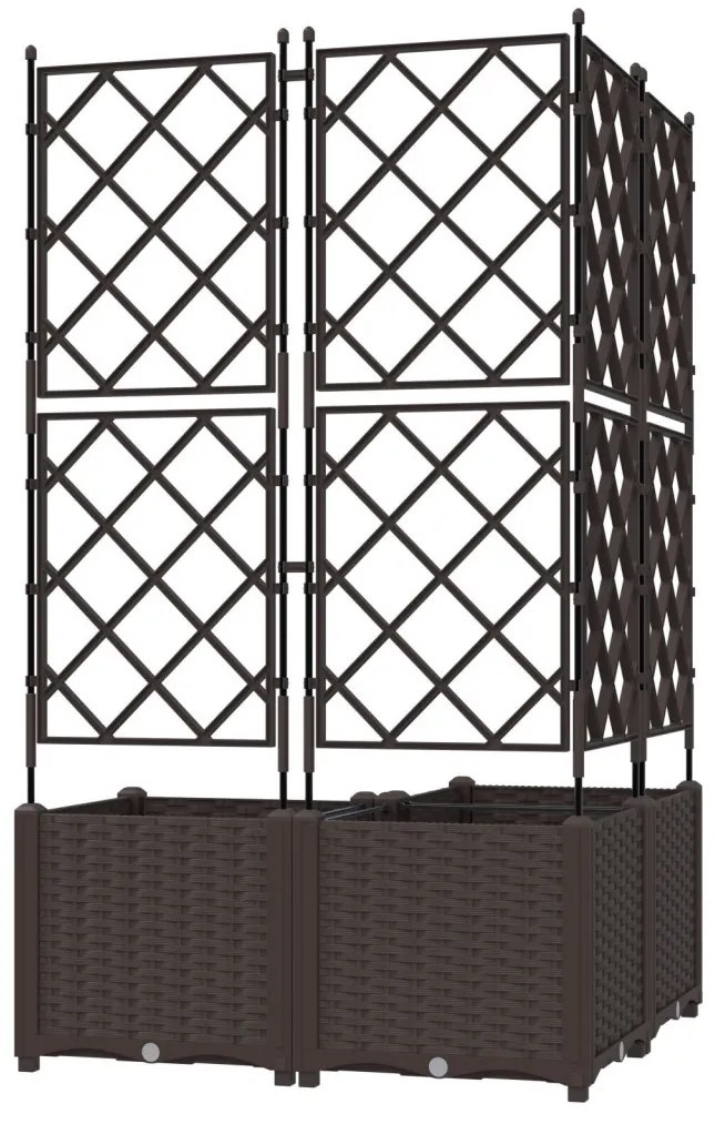 Cserép Támasszal 3 db Barna 80x80x143 cm