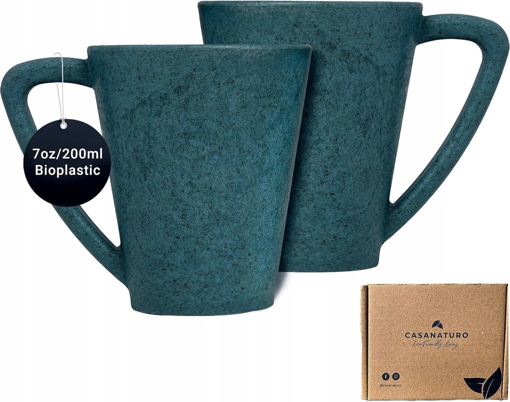 Szett 2 db 200 ml-es Kék Színű, BPA-mentes, Fenyőfa Kávéscsésze