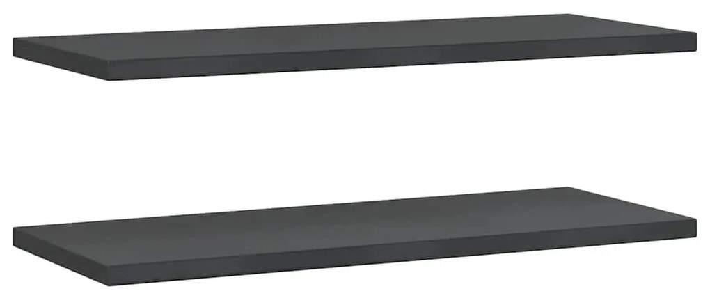 2 db fekete rozsdamentes acél fali polc 100 x 40 x 3 cm