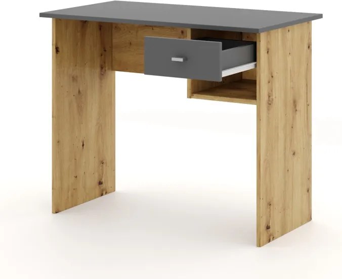 Íróasztal 1 fiókkal Artisan tölgy / antracit színkombinációban – COLIN