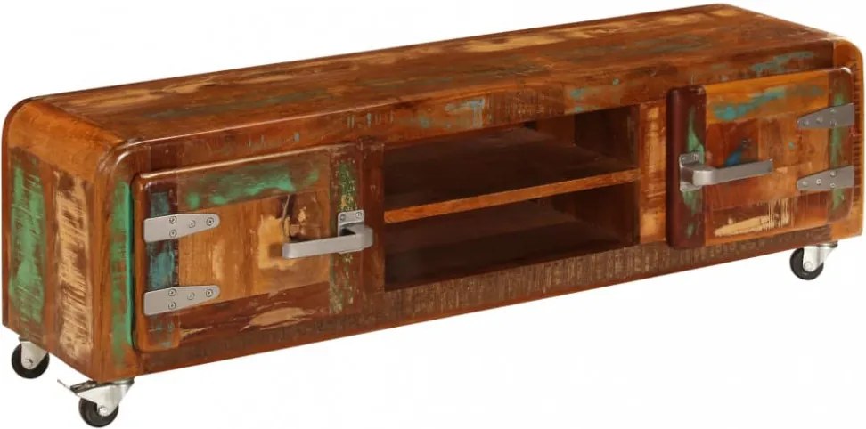 tömör újrahasznosított fa TV-szekrény 120 x 30 x 36 cm