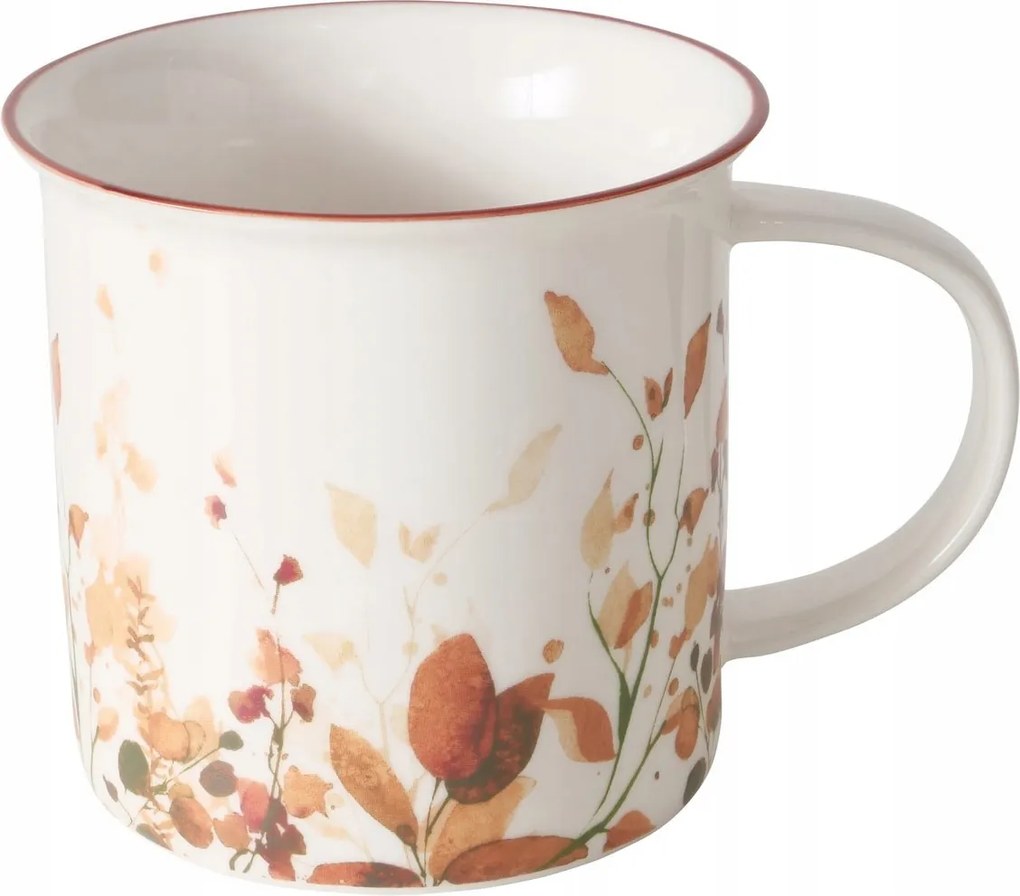 Elegáns Porcelán Bögre Növényi Mintával Bernada 320 ML 13X9,5 CM