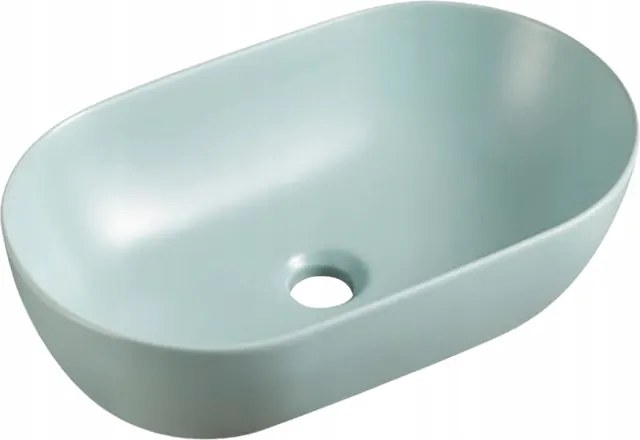 Uptrend Sparrow mosdókagyló pultra szerelhető ovális 50x30cm sage mist matt U35