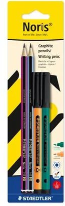 Grafitceruza és tűfilc készlet, STAEDTLER Noris® colour edition set, narancs+zöld tűfilc (TS61BK42)