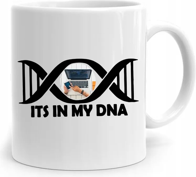 Munkás Bögre Its In My Dna fényképes nyomtatással