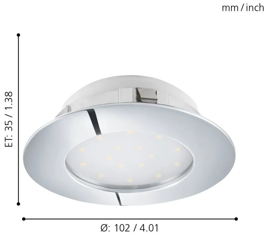 Eglo Pineda 95888 beépíthető spotlámpa, 12W LED, 3000K, 1000lm, IP44
