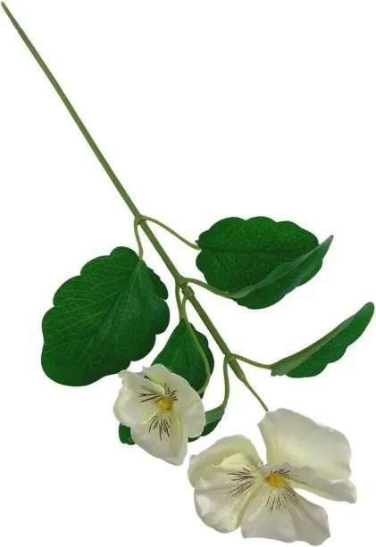 Mesterséges virág Árvácska ág Árvácska csúcs 33cm 1 db fehér