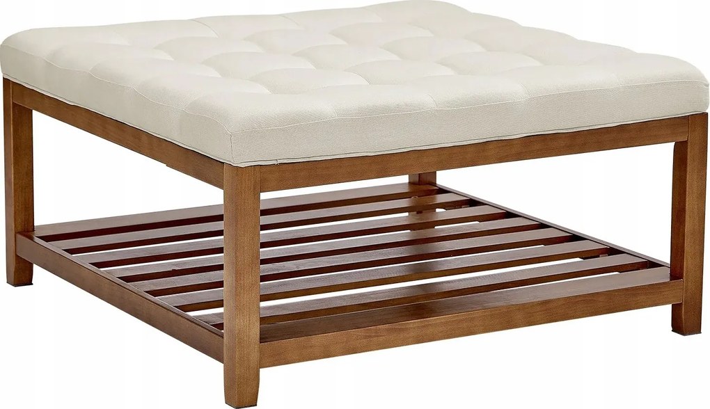 Puff dohányzóasztal szögletes 87,5cm kárpitozott polccal nappali/hálószoba