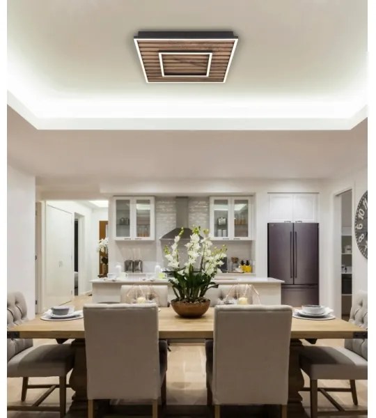 Globo 67345D1 - WOODY LED mennyezeti lámpa 36W, 230V, 3000K, 45x45 cm