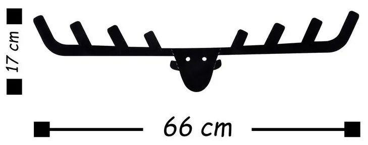 Fali Dekoráció  - Fém fali akasztó, Antler