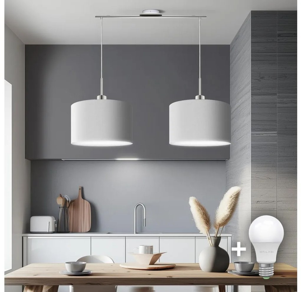 Eglo Eglo - LED Csillár zsinóron TUNJA 2xE27/60W/230V fehér EG32519J