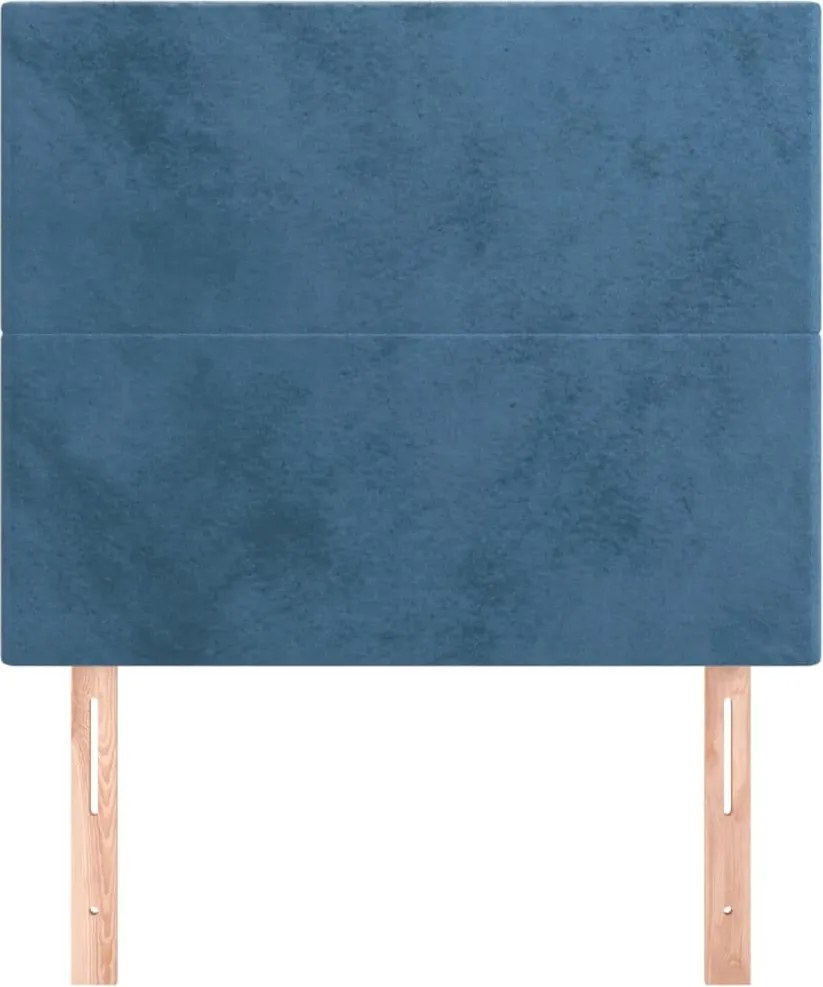 sötétkék bársony fejtámla 80x5x118/128 cm