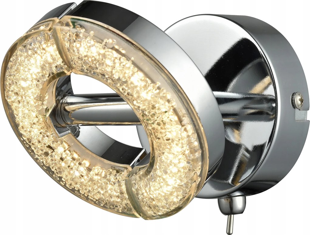 Fali lámpa Reality ezüst Led 3 W kristályok