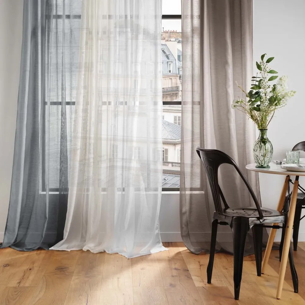 Fehér voile fényáteresztő függöny 140x240 cm Lissea – douceur d'intérieur