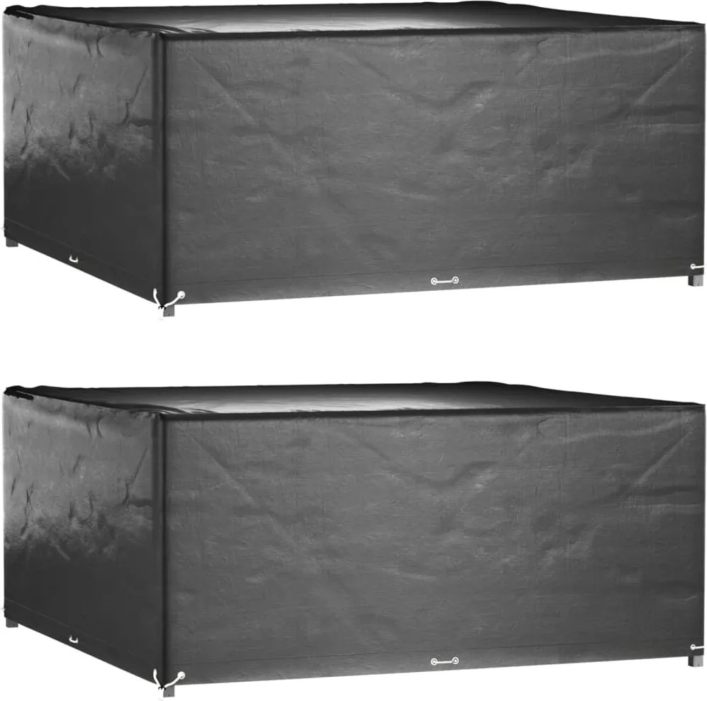 vidaXL 2 db négyzet alakú kerti bútorhuzat 16 fűzőlyukkal 300x300x75cm